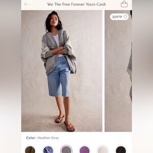 Free People Heather Grey Cardigan
